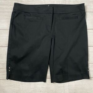 Cache women 14 cotton blend dress shorts black